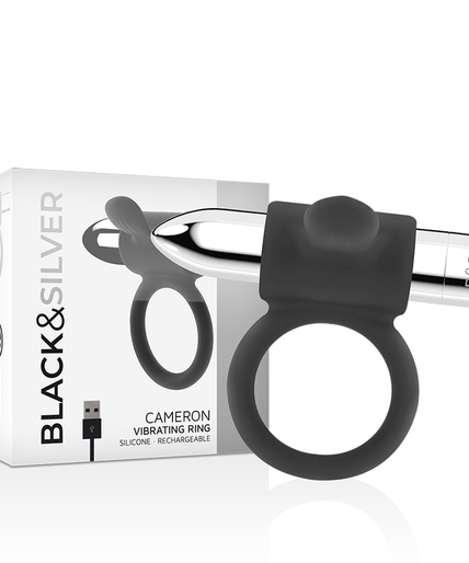 Zwart&zilver – Cameron Oplaadbare Ring Zilver