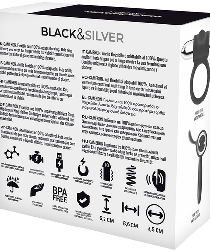 Black&silver – Cameron Rechargeable Ring Silver