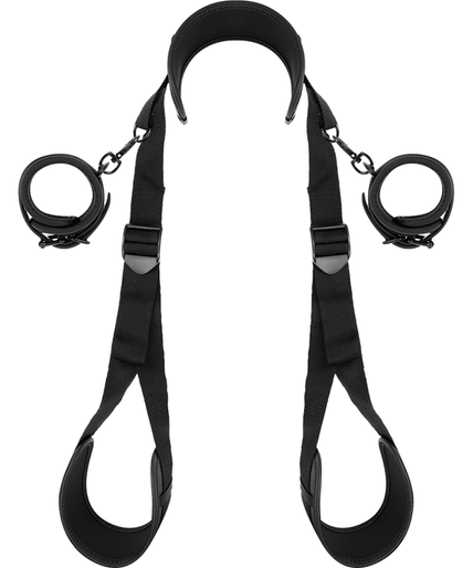 FETISH SUBMISSIVE - OPEN LEGS POSITION WITH NOPRENE LINING HANDCUFFS
