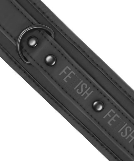 Fetish Submissive – Vegan Leather Necklace and Handcuffs with Noprene Lining
