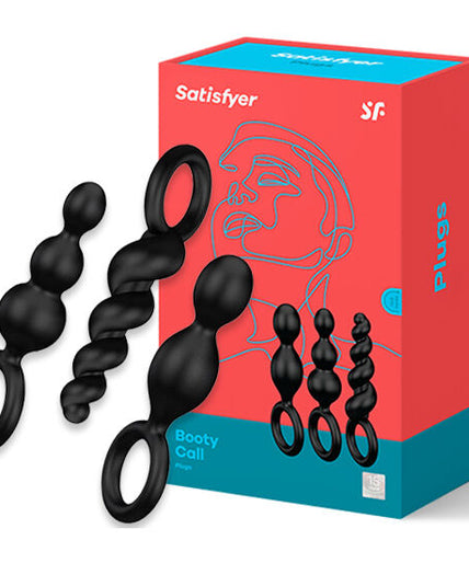SATISFYER - ANALE PLUGGEN SET 3 STUKS ZWART