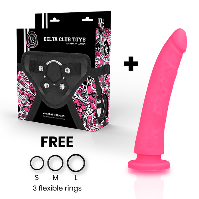 DELTA CLUB - TOYS HARNAS + DONG ROZE SILICONE 17 CM -O- 3 CM