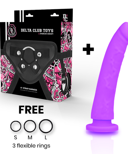 DELTA CLUB - SPEELGOED TUIGJE + DONG PAARS SILICONE 17 CM -O- 3 CM