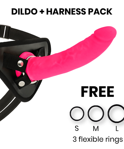 DELTA CLUB - TUIGJE VOOR SPEELGOED + ROZE SILICONEN DONG 20 CM -O- 4 CM