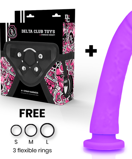 DELTA CLUB - SPEELGOED TUIGJE + DONG PAARSE SILICONE 23 CM -O- 4.5 CM