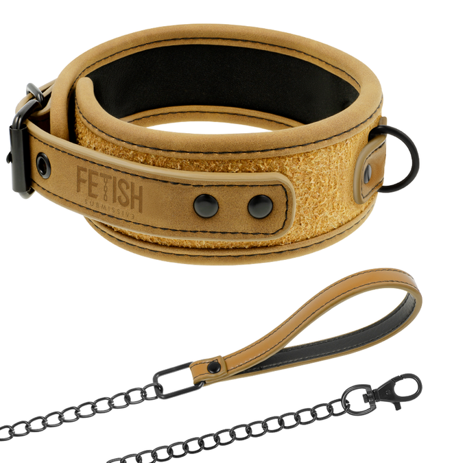 Fetish Submissive Origen – Neoprene Lined Necklace with Chain