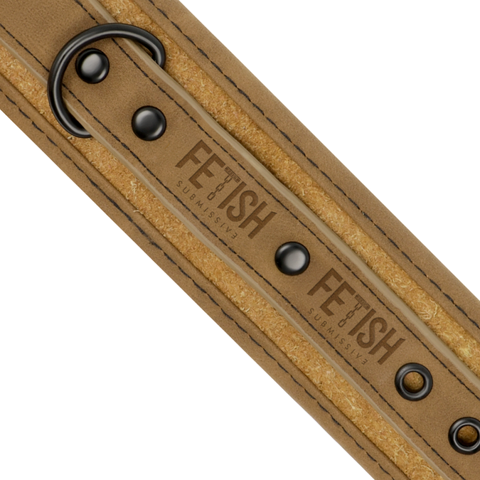 Fetish Submissive Origen – Vegan leren handboeien met neopreen voering