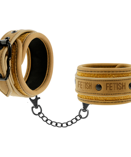 FETISH SUBMISSIVE ORIGEN - VEGAN LEATHER HANDCUFFS WITH NEOPRENE LINING