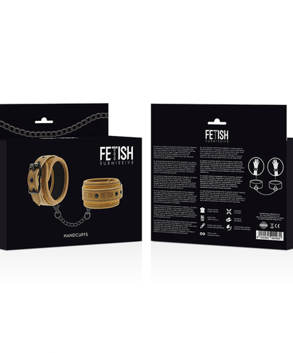FETISH SUBMISSIVE ORIGEN - VEGAN LEATHER HANDCUFFS WITH NEOPRENE LINING