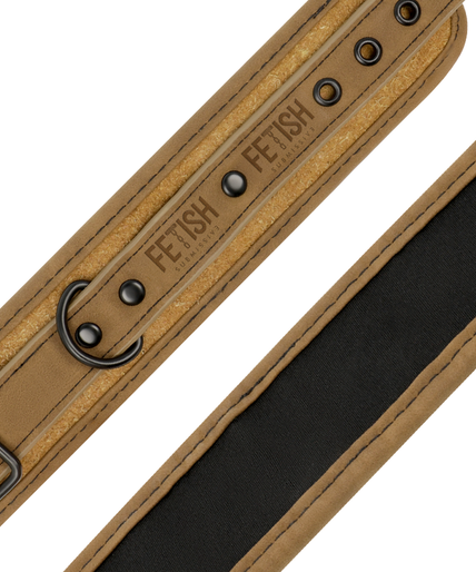 FETISH SUBMISSIVE ORIGEN - VEGAN LEATHER ANKLE CUFFS WITH NEOPRENE LINING