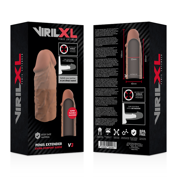 Virilxl – Liquid Silicone V3 Brown Penis Extension