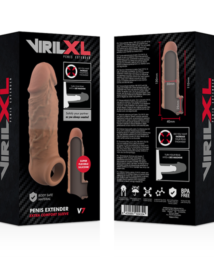 VIRILXL - VLOEIBARE SILICONEN V7 BRUINE PENISVERLENGER