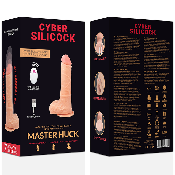 CYBER SILICOCK - AFSTANDSBEDIENBARE REALISTISCHE MASTER HUCK 20.9 CM -O- 4 CM