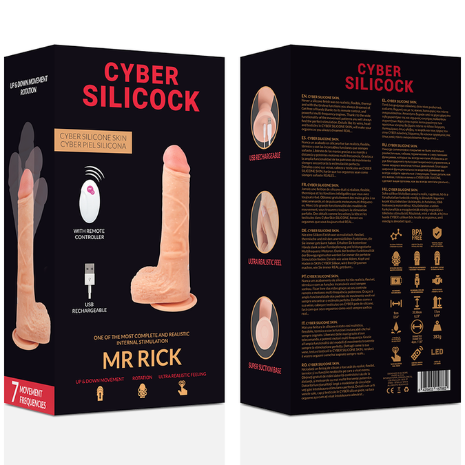 CYBER SILICOCK - AFSTANDSBEDIENING REALISTISCH MR RICK 20,9 CM -Ø- 4 CM