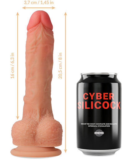CYBER SILICOCK - STRAP-ON CONNOR LIQUID SILICONE WITH 3 RINGS FREE 20.5 CM -O- 3.7 CM