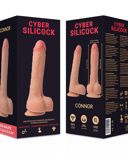 CYBER SILICOCK - STRAP-ON CONNOR LIQUID SILICONE WITH 3 RINGS FREE 20.5 CM -O- 3.7 CM