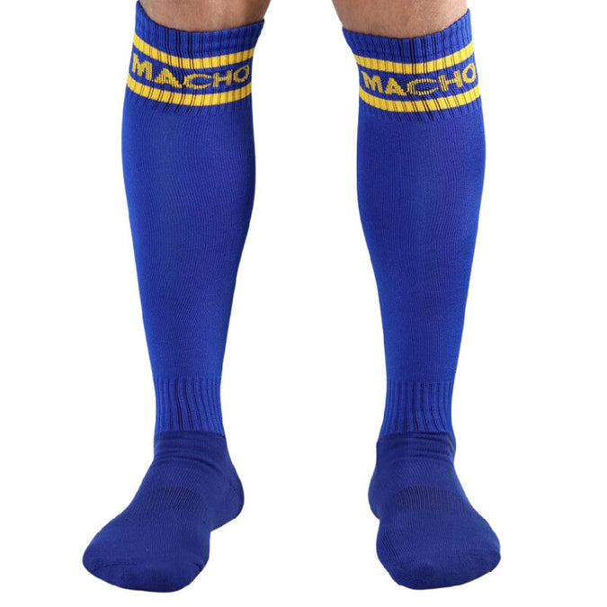 MACHO - LANGE SOKKEN EEN MAAT BLAUW