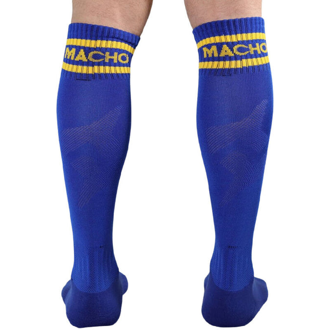 MACHO - LANGE SOKKEN EEN MAAT BLAUW