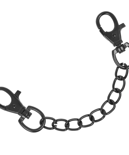 FETISH SUBMISSIVE DARK ROOM - VEGAN LEATHER ANKLE HANDCUFFS WITH NEOPRENE LINING