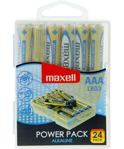 MAXELL - ALKALINE BATTERIJ AAA LR03 VERPAKKING * 24 BATTERIJEN