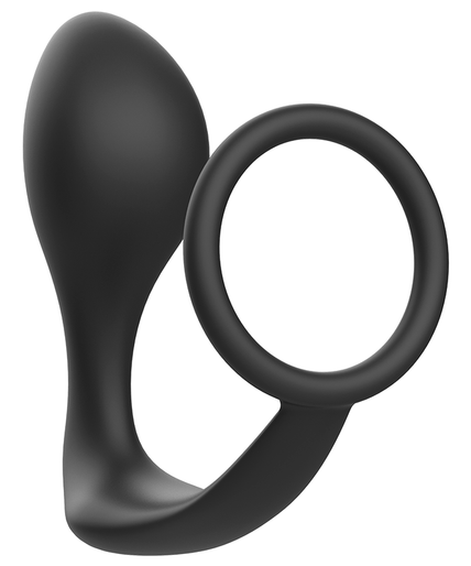Addicted Toys – Vibrating Anal Plug with Silicone Cock Ring – Black