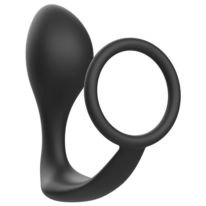 Addicted Toys – Vibrating Anal Plug with Silicone Cock Ring – Black