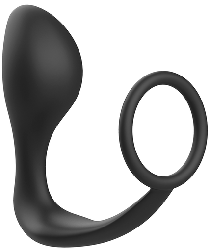 Addicted Toys – Vibrating Anal Plug with Silicone Cock Ring – Black