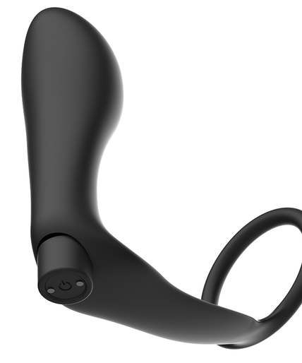 ADDICTED TOYS - PENIS RING WITH REMOTE CONTROL ANAL PLUG BLACK RECHARGEABLE