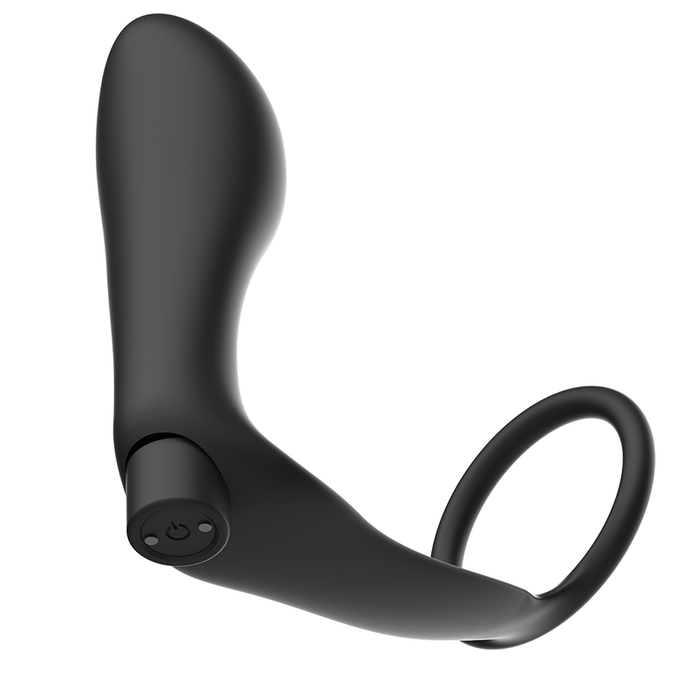 ADDICTED TOYS - PENISRING MET AFSTANDSBEDIENING ANALE PLUG ZWART OPLAADBAAR
