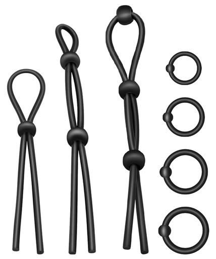 ADDICTED TOYS - FLEXIBLE SILICONE COCK RING SET 7 PIECES