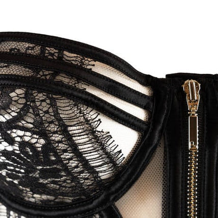 Livy Batignolles Silk Wired Bustier - Black