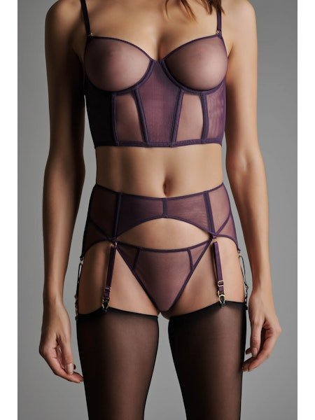 Maison Close L'Amoureuse Garter Belt Purple Orchid - Pleasurements