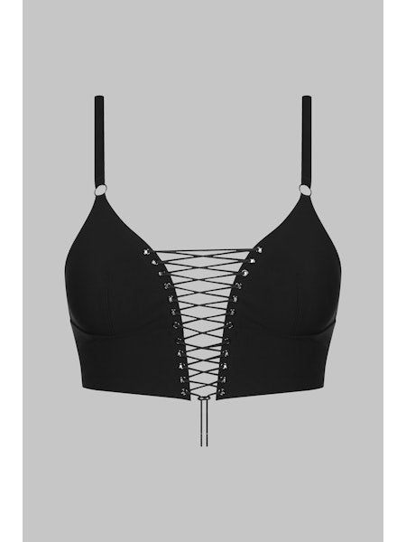 Maison Close Nuit Infinie Bustier Triangle Bra in Black - Pleasurements