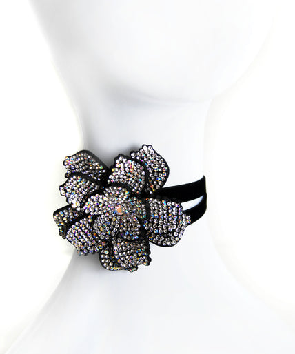 Mondin Crystal Flower Choker – Exclusive Neck Jewelry