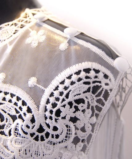Mondin White Wrap Short – Exclusive Neck & Breast Jewelry