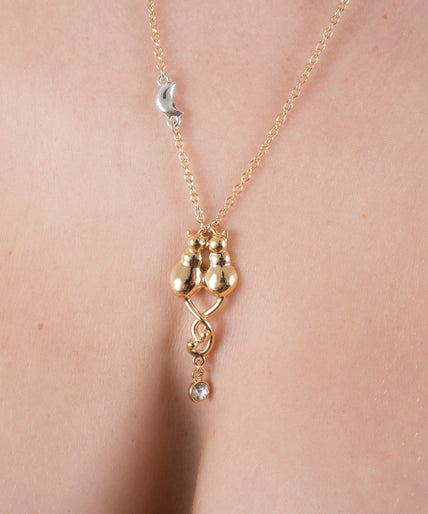 Sylvie Monthulé Secret Passion Entangled Cats Pendant Gold