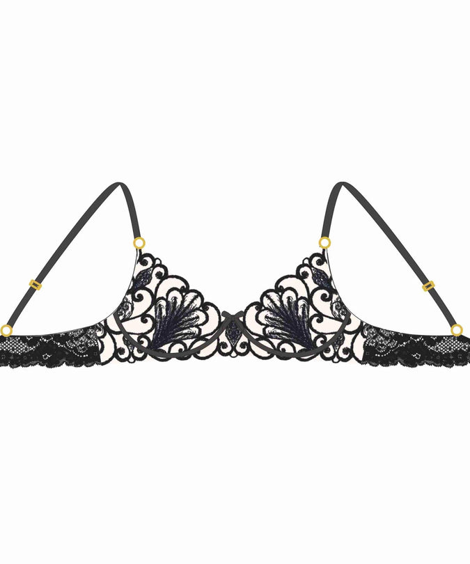 Shikkosa Alba Underwire Bra in Black - Pleasurements
