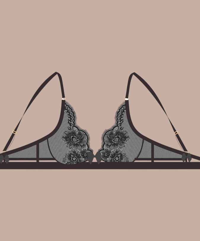 Shikkosa Carlotta Underwire Bra in Black - Pleasurements