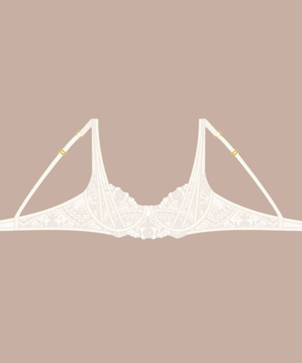 Shikkosa Tattoo Push Up Bra in Ivory White - Pleasurements