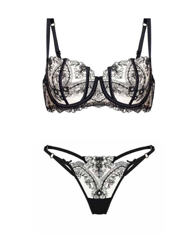 Shikkosa Tattoo Underwire Bra in Black - Pleasurements