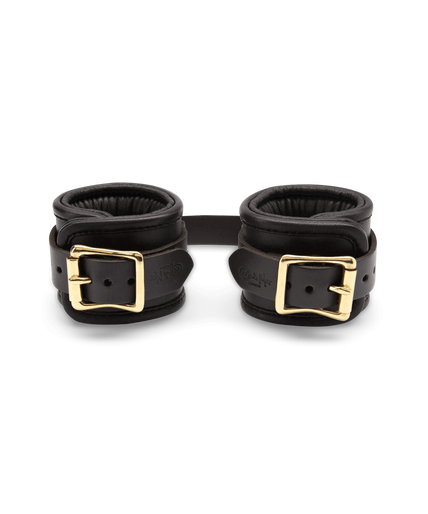 Coco de Mer Black Leather Wrist Cuffs