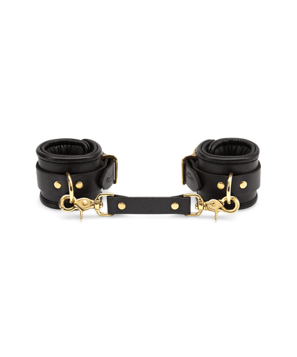 Coco de Mer Black Leather Wrist Cuffs