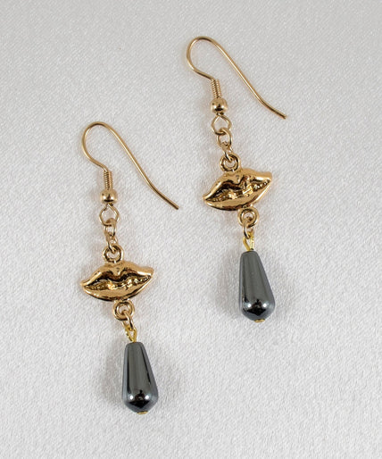 Sylvie Monthulé Lovely Kisses Design Earrings Gold - Pleasurements