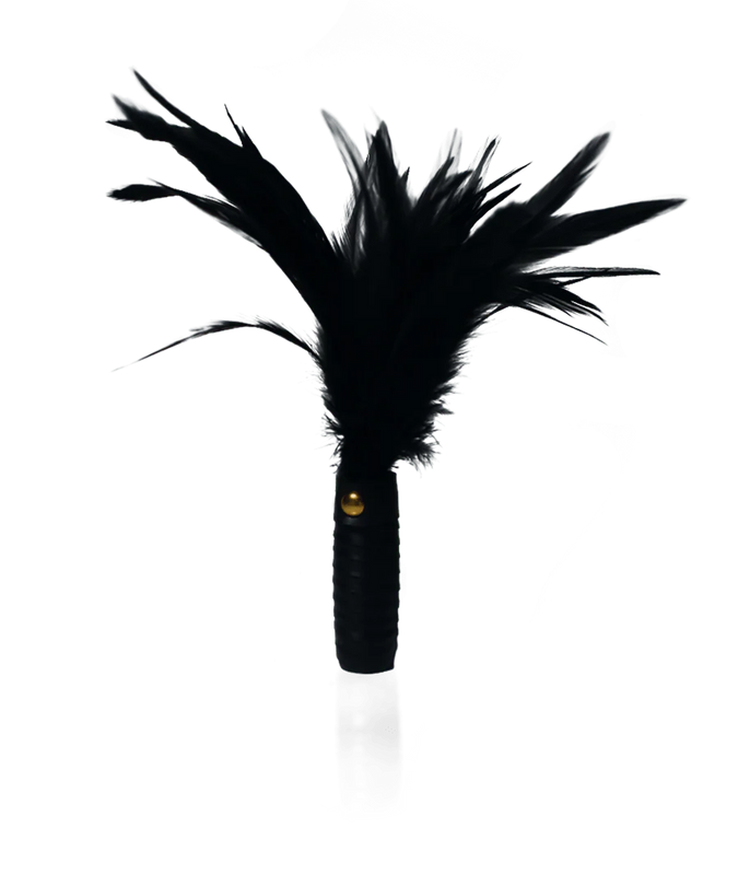 Coco de Mer Black Leather Feather Tickler