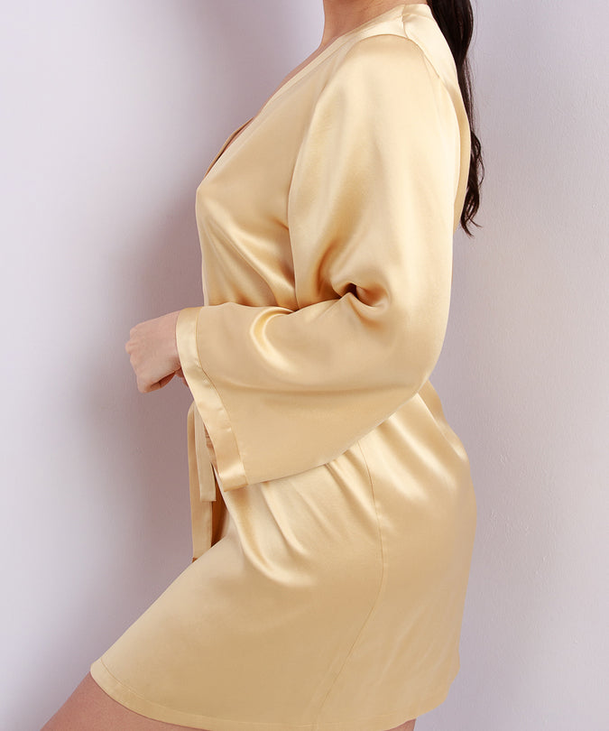 Model-image-Pleasurements-Marjolaine-Laser-Silk-Kimono-Gold-Side