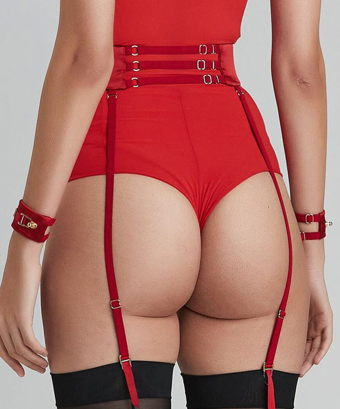Backside Murmur Secure Red Suspender Belt