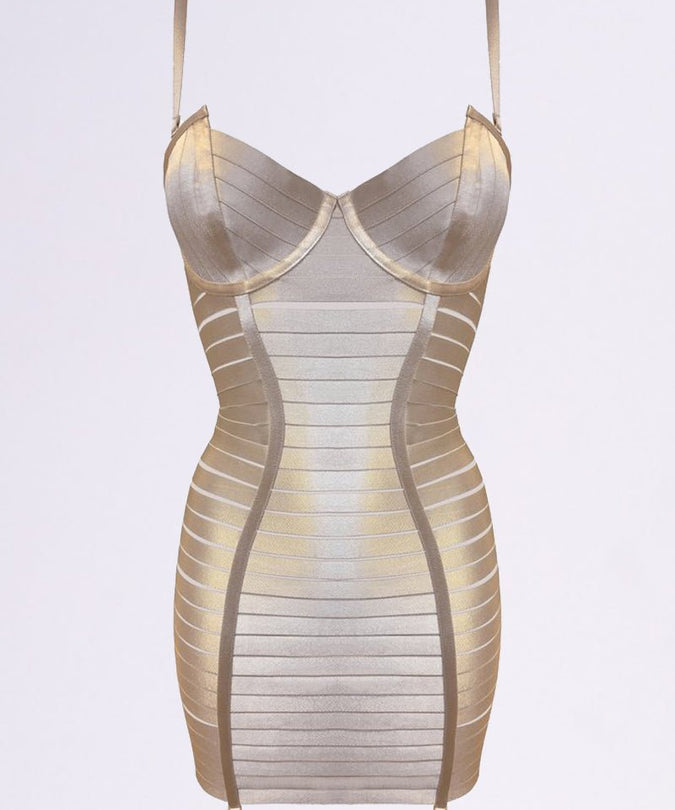 Bordelle Adjustable Angela Dress Mesh Caramel - Pleasurements