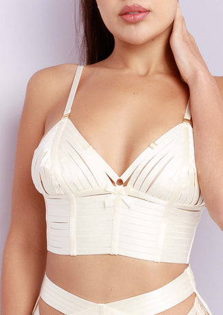 Bordelle Bondage Belle Longline Bralette Ivory - Pleasurements