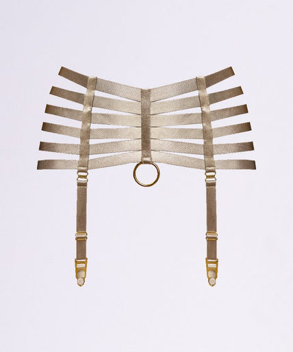Bordelle Bondage Webbed Suspender Caramel - Pleasurements