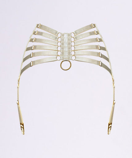 Bordelle Bondage Webbed Suspender Ivory - Pleasurements